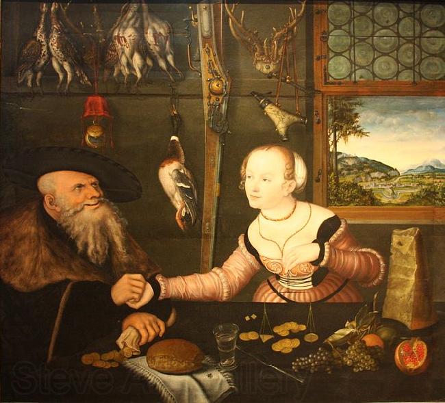 Lucas  Cranach Die Bezahlung Spain oil painting art